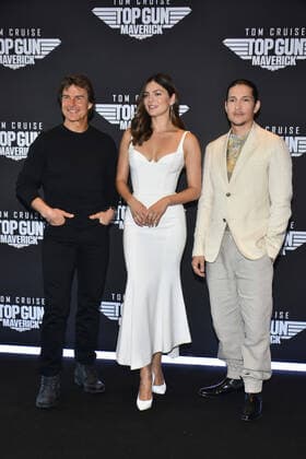 Top Gun Maverick Film Photocall MEXICO CITY, MEXICO - MAY 6, 2022: Tom Cruise, Monica Barbaro and Dany Ramirez pose for photos during the film photocall to promote Top Gun Maverick at Ritz Carton Mexico City Hotel. On May 6, 2022 in Mexico City, Mexico. (Photo by Carlos Tischler Eyepix Group). Copyright: xCarlosxTischlerx xEyepixxGroupx EYEPIX_CT_06052022_64081