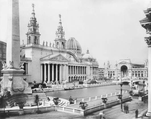 Palace of Mechanic Arts and lagoon, World s Columbian Exposition, Chicago, Illinois, USA, Frances Benjamin Johnston, 1893  Copyright: xCircaxImagesx ghi-circa10919
