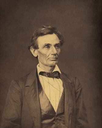 Abraham Lincoln (1809-1865), 16th U.S. President, half-length Portrait as U.S. Republican Presidential Candidate, Springfield, Illinois, USA, Alexander Hesler, George B. Ayres, June 3, 1860  Copyright: xCircaxImagesx ghi-circa10938