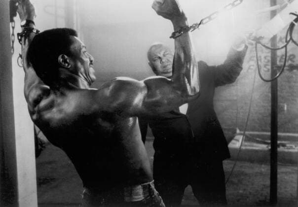 Carl Weathers, Prince A. Hughes, on-set of the Film, Action Jacion , Lorimar Film Entertainment, 1988  Copyright: xJTxVintagex jtv014785