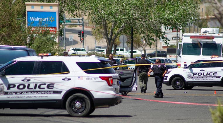 May 8, 2022, Albuquerque, New Mexico, USA: 050822 .Albuquerque Police investigates a fatal shooting that claimed 3 lives near the Cottonwood Walmart Parking lot . Photographed on Sunday May 8 , 2022. JOURNAL. Albuquerque USA - ZUMAab1_ 20220508_zaf_ab1_008 Copyright: xAdolphexPierre-Louisx