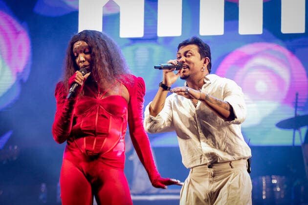 RIO DE JANEIRO, RJ - 08.05.2022: TIM MUSIC FESTIVAL RJ - MAJUR and XAMÃ perform during the TIM Music Rio Festival, a music festival that brings together great names of national music, for free, at Copacabana Beach, in Rio de Janeiro, RJ. x2203358x  AndréxHorta
