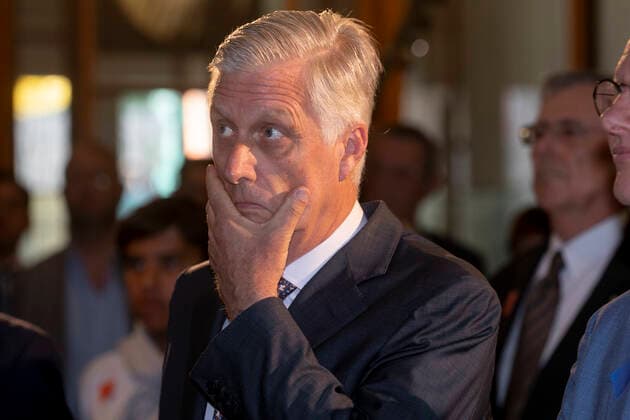 King Philippe - Filip of Belgium pictured during a royal visit to Train World, for the openning of the new temporary exposition Royals & Trains , in Brussels, Monday 09 May 2022. This temporary exhibition highlights the historical links between the royal family and the railroads. It brings together period objects and unpublished archives from the SNCB and the Royal Palace. It also allows to admire five royal cars, most of which are presented to the public for the first time.  HATIMxKAGHAT 34680502