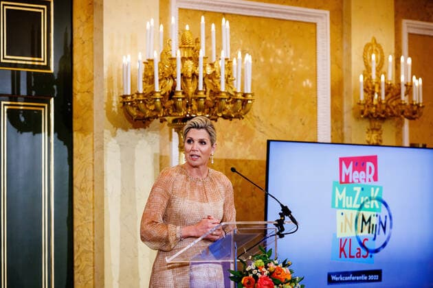 10-05-2022 The Hague Queen Maxima at the start of the conference More Music in My Classroom, Meer Muziek in Mijn Klas, at Noordeinde palace in The Hague. Â  Copyright: xPPEx