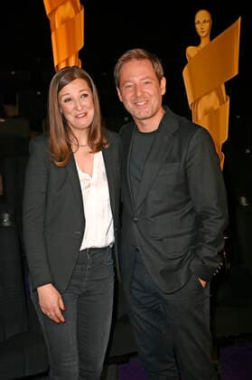 Alexandra Maria Lara und Florian Gallenberger bei der Bekanntgabe der Nominierungen für den Deutschen Filmpreis 2022 im Kino in der KulturBrauerei. Berlin, 12.05.2022