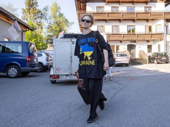 St. Johann 15.05.2022, St. Johann, AUT, bekannte russische Protestband Pussy Riot spielt Konzert in Tirol, im Bild Maria Mascha AÂ­ljochina Maria Mascha AÂ­ljochina before a concert of the Russian protest band Pussy Riot in St. Johann, Austria on 2022 05 15. Expa