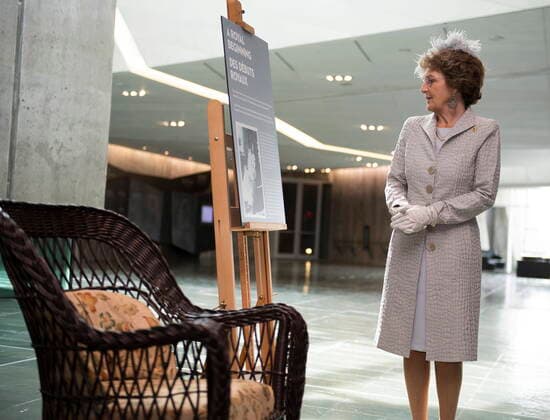 May 16, 2022, Ottawa, ON, CAN: Princess Margriet of the Netherlands looks at a wicker chair from the private ward of the Ottawa Civic Hospital where she was born in 1943, during a visit to the Canadian War Museum in Ottawa, on Monday, May 16, 2022. The Dutch royal family fled to Canada to escape Nazi occupying forces in 1940. Ottawa CAN  - ZUMAc35_ 20220516_zaf_c35_008 Copyright: xJustinxTangx