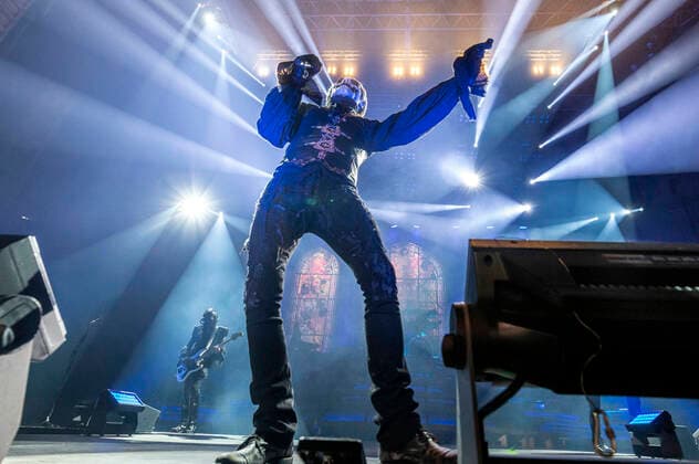 Tobias Forge von Ghost live bei einem Konzert der Imperator - Europe -Tour in der ZAG Arena. Hannover, 15.05.2022