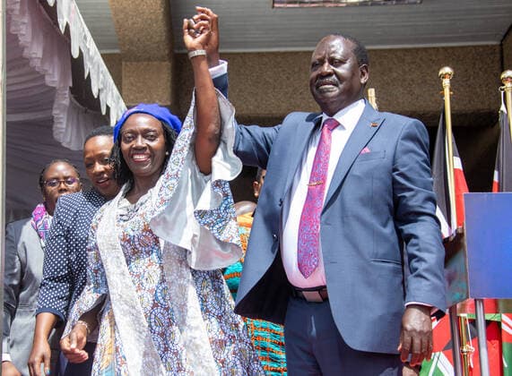 News Themen der Woche KW20 News Bilder des Tages (220516) -- NAIROBI, May 16, 2022 -- Presidential candidate Raila Odinga (R) and his running mate Martha Karua (L, Front) attend a rally in Nairobi, Kenya, on May 16, 2022. Kenya s two leading contenders for the presidency during the general elections, slated for Aug. 9, have named their running mates, as they brace themselves for a hotly contested race. (Photo by Xinhua) TO GO WITH Roundup: Kenya s presidential candidates name running mates ahead of August polls KENYA-NAIROBI-PRESIDENTIAL CANDIDATES-RUNNING MATES FredxMutune 