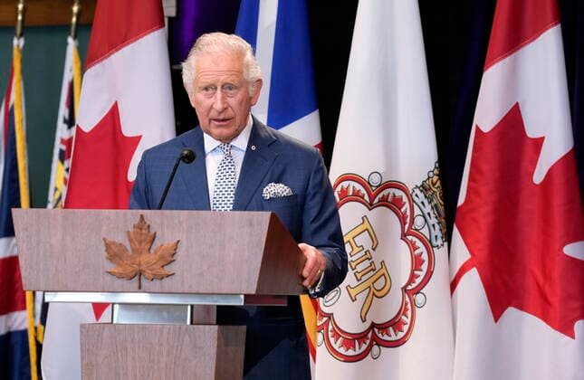 May 17, 2022, St. John s, NL, Canada: Prince Charles speaks during a welcoming ceremony upon his arrival in St. John™s, as he begins a three-day Canadian tour, Tuesday, May 17, 2022. St. John s Canada  - ZUMAc35_ 20220517_zaf_c35_133 Copyright: xPaulxChiassonx