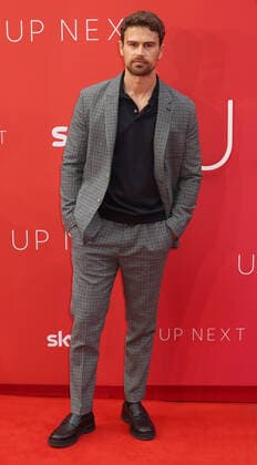 Theo James attends Sky Up Next at the Theatre Royal Drury Lane in London. MAY 17th 2022  CMYx22136