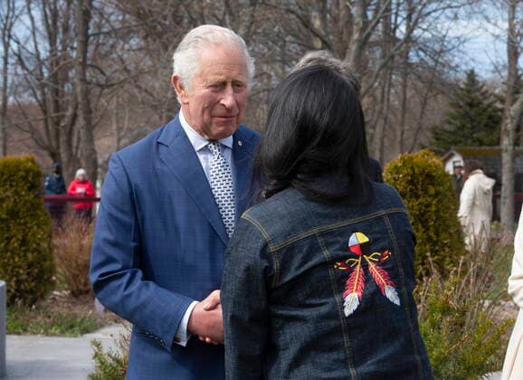 May 17, 2022, St. John s, NL, Canada: Prince Charles speaks with residential school survivors and elders, in St. John s during the start of a three-day Canadian Royal tour, Tuesday, May 17, 2022. St. John s Canada  - ZUMAc35_ 20220517_zaf_c35_249 Copyright: xPaulxDalyx