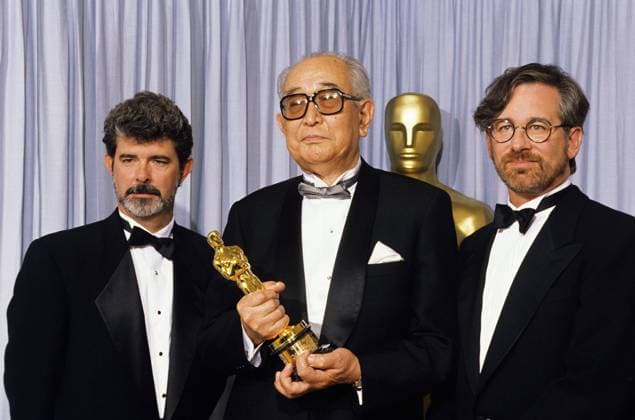 George Lucas, Akira Kurosawa, Steven Spielberg, 62nd Academy Awards - 1990. File Reference 34145-780THA  Copyright: xCPCx 34145-780THA