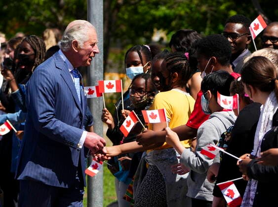 May 18, 2022, Ottawa, Ontario, Canada: Prince Charles and Camilla, Duchess of Cornwall, visit Assumption Catholic School in Ottawa, while on their 2022 Royal Tour to Canada on Wednesday May 18, 2022. Ottawa Canada  - ZUMAc35_ 20220518_zaf_c35_091 Copyright: xSeanxKilpatrickx
