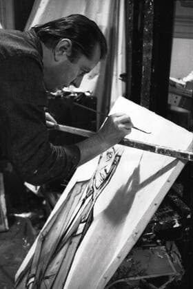 Bernard Buffet in his studio Bernard Buffet at work in his studio These photographic works are protected by legislation concerning literary and artistic property in all countries. To publish or diffuse these photographs, you must imperatively obtain the authorization of ADAGP or its correspondents abroad. Bernard Buffet (1928-1999) Copyright: xLucxFournol Photo12x FRN11A00_360