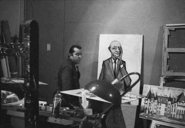 Benard Buffet in his studio Bernard Buffet in his studio These photographic works are protected by legislation concerning literary and artistic property in all countries. To publish or diffuse these photographs, you must imperatively obtain the authorization of ADAGP or its correspondents abroad. Bernard Buffet (1928-1999) Copyright: xLucxFournol Photo12x FRN11A00_365