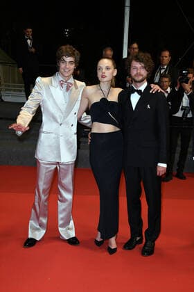 75th Cannes Film Festival 2022, Red Carpet Film EO. Pictured Sandra Drzymalska, Lorenzo Zurzolo, Michal Dymek  Copyright: xSimonexComix xipa-agency.netx xVeneziax2020x