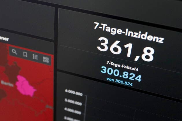 News Bilder des Tages Dashboard des RKI, die 7-Tage-Inzidenz liegt nun bei 361,8 7-Tage-Inzidenz, Dashboard des RKI auf einem Monitor am 20.05.2022 in Siegen Deutschland.