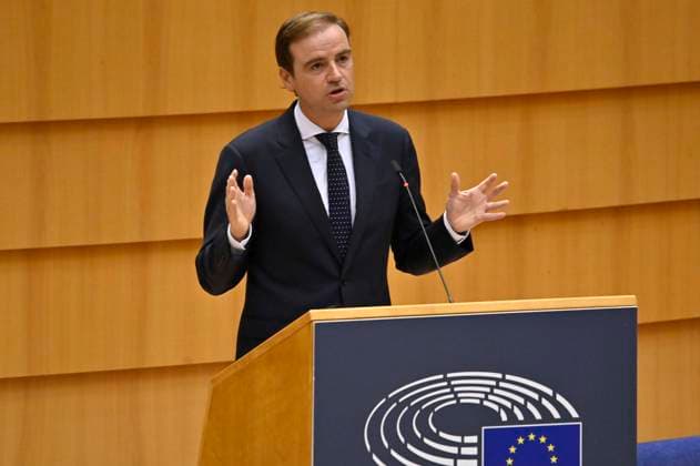Malik Azmani bei einer Plenartagung zur Bekämpfung der Straflosigkeit bei Kriegsverbrechen in der Ukraine im Plenarsaal des Europäischen Parlaments. Brüssel, 19.05.2022 *** Malik Azmani at a plenary session on combating impunity for war crimes in Ukraine in the plenary hall of the European Parliament Brussels, 19 05 2022 Foto:xD.xAnoraganingrumx xFuturexImage