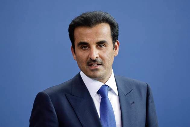 20.05.2022, Berlin, Deutschland - Presseunterrichtung des Bundeskanzlers und des Emirs von Katar, Tamim bin Hamad al Thani, nach dem gemeinsamen Gespraech, im Bundeskanzleramt in Berlin. Foto: Tamim bin Hamad al Thani, Emir von Katar.
