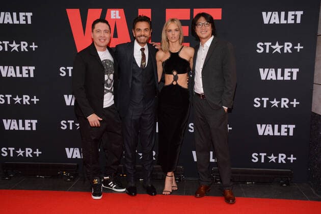 The Valet Film Premiere MEXICO CITY, MEXICO - MAY 19, 2022: (L-R) Armando Hernandez, Eugenio Derbez, Samara Weaving, Richard Wong pose for photos during the red carpet of The Valet film premiere at Cinepolis Oasis Coyoacan. On May 19, 2022 in Mexico City, Mexico. (Photo by Jorge Gonzalez Eyepix Group) Copyright: xJorgexGonzalez xEyepixxGroupx EYEPIX_JG_19052022_61782