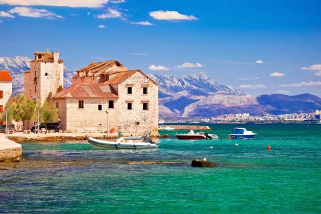 Kastel Stafilic turquoise waterfront view, Split region of Dalmatia, Croatia , 27216026.jpg, kastel, stafilic, split, kastela, croatia, dalmatia, town, city, coastal, mediterranean, adriatic, dalmatian, harbor, boat, sea, ocean, water, destination, blue, sky, bay, architecture, ancient, building, cityscape, coast, croatian, europe, historic, old, port, scenic, travel, vacation, waterfront, walkway, wooden, island, landscape, nature, sun, palm, tower, landmark, coastline, turquoise, beach,