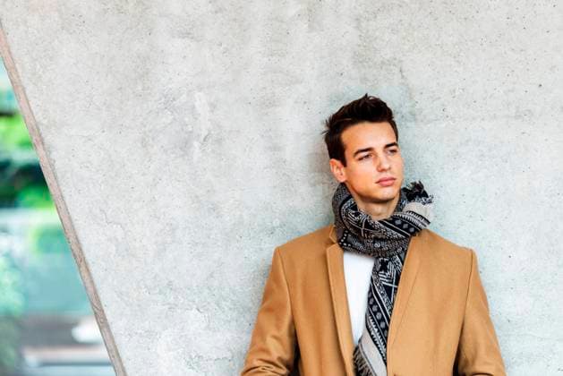 Front view of stylish young man wearing coat and scarf leaning on a wall while looking away, model released, , 33416788.jpg, front view, Jacket, leaning, trendy, wall, looking away, Male, clothes, Young, coat, casual, fashionable, denim, man, background, confident, wearing, hairstyle, street, scarf, jeans, guy, good looking, modern, adult, person, formal, caucasian, attractive, formal wear, fashion, beautiful, elegant, clothing, autumn, season, one, beauty, portrait, stylish, lifestyle, outdoors, style, outside, urban, city, handsome