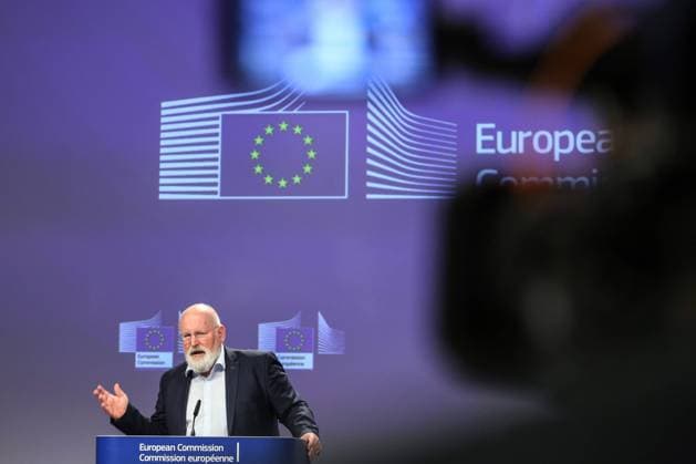 May 18, 2022, Brussels, Brussels Capital Region, Belgium: European Commission Vice-President in charge of European Green Deal Frans Timmermans speaks at a press conference on the REPowerEU plan at the European Commission headquarters in Brussels, Belgium, on May 18, 2022. Brussels Belgium - ZUMAm177 20220518_zip_m177_010 Copyright: xValeriaxMongellix
