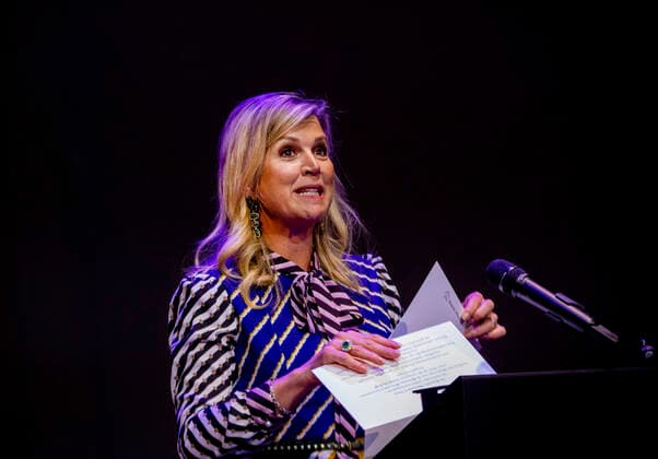 Königin Maxima der Niederlande bei König Willem I Preisverleihung in Amsterdam 23-05-2022 Groningen Queen Maxima at the announcement of the prize winners of the King Willem I prizes 2022 in the Forum in Groningen. Â  Copyright: xPPEx