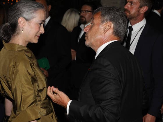 May 23, 2022, Cannes, Cote d Azur, France: France Television chief executive officer DELPHINE ERNOTTE and former President of France NICOLAS SARKOZY talk during the KERING Women in Motion Awards photocall during 75th annual Cannes Film Festival Cannes France - ZUMAc179 20220523_zep_c179_138 Copyright: xMickaelxChavetx