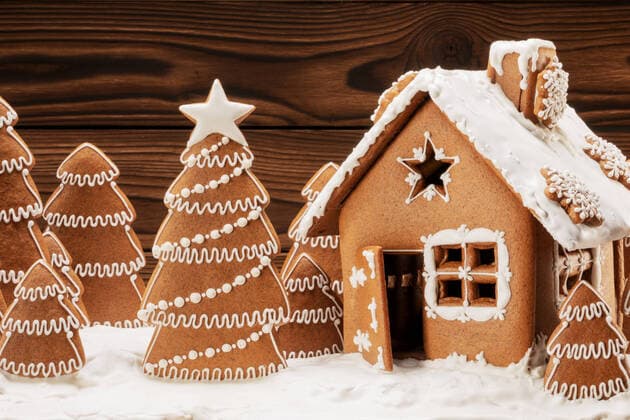Gingerbread house christmas fir trees cookies in snow winter holiday celebration concept , 34565982.jpg, christmas, gingerbread, house, forest, gift, fir, tree, white, card, cookie, cookies, decor, happy holidays, wood, wooden, snow, new year, star, light, decoration, food, glaze, background, sugar, sweet, winter, holiday, celebration, traditional, festive, homemade, season, xmas, ginger, decorated, cake, tradition, biscuit, fantasy, handmade, gingerbread house, bread,