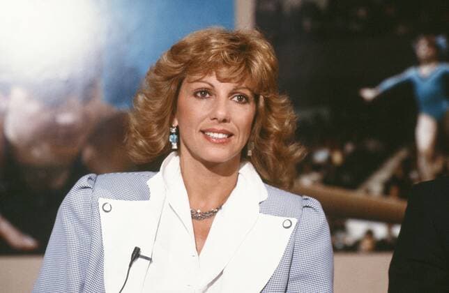 Christine Caron, 1983 French olympic swimming champion Christine Caron (known as Kiki Caron) as a guest on a sports television programme. 1983 Photo Jacques Loew Copyright: xJacquesxLoew Photo12x LWE21A00_135