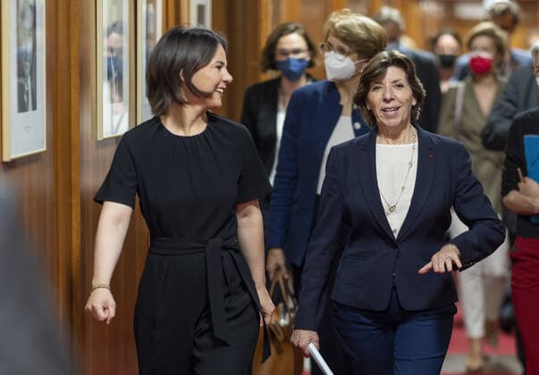 News Themen der Woche KW21 Annalena Baerbock (Buendnis 90 Die Gruenen), Bundesaussenministerin, trifft Catherine Colonna , Aussenministerin von Frankreich. Berlin, 24.05.2022. Berlin Deutschland *** Annalena Baerbock Buendnis 90 Die Gruenen , German Foreign Minister, meets Catherine Colonna , Foreign Minister of France Berlin, 24 05 2022 Berlin Germany Copyright: xThomasxImox