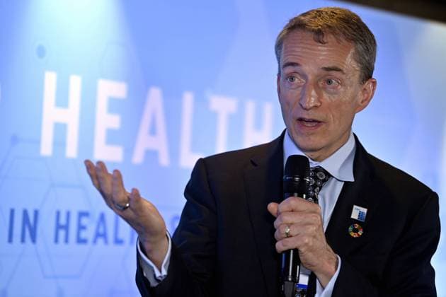 Intel CEO s Pat Gelsinger pictured during the Chips for health event at the Grischa Hotel at the 2022 World Economic Forum Annual Meeting in Davos, Switzerland, Tuesday 24 May 2022. The yearly meeting takes place from 22 to 26 May with heads of governments and economic leaders.  POOLxERICxLALMAND 35462791