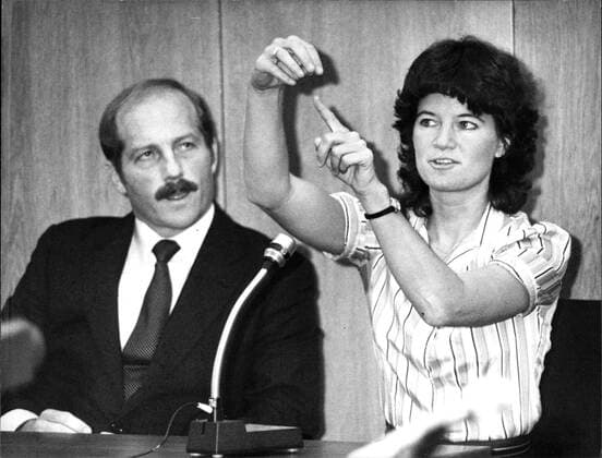 Sally Ride mit Frederick Hawck in Köln Dr. Sally Ride, die erste amerikanische Astronautin besucht in Köln die DFVLR (Deutsche Forschungs- und Versuchsanstalt für Luft- und Raumfahrt). Sie wird begleitet von ihrem Kollegen Frederick Hawck, der während Dr. Rides Space Shuttle Mission als Pilot fungierte., Copyright: SvenxSimon Nur redaktionelle Nutzung. Editorial usage only. UnitedArchivesIMS_3194117F EDITORIAL USE ONLY