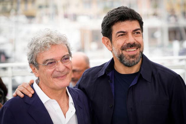 Foto IPP Daniele Cifala™ Cannes 25 05 2022 Nostalgia Photocall - The 75th Annual Cannes Film Festival nella foto: Director Mario Martone and Pierfrancesco Favino Italy Photo Press - World Copyright