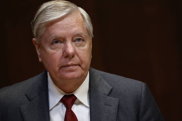 Senator Lindsey Graham, a Republican from South Carolina, during a Senate Appropriations Subcommittee hearing in Washington, DC on Wednesday, May 25, 2022.  WAX20220525902 TingxShen