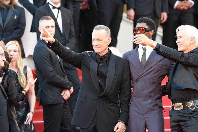 Sam Bromell, Tom Hanks, Austin Butler und Baz Luhrmann Premiere des Kinofilms Elvis Festival de Cannes 2022 75. Internationale Filmfestspiele von Cannes im Palais des Festivals Cannes 25. Mai 2022