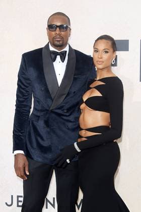 Cannes 2022 - 75Â° Festival Internazionale del cinema, Decima serata, amfAR Gala Cannes 2022. Nella Foto Serge Ibaka e Cindy Bruna  Copyright: xSimonexComix xipa-agency.netx xVenezia2020x