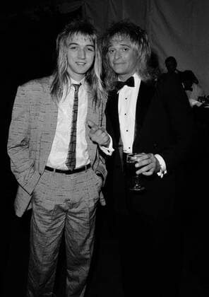 David Lee Roth with Ricky Nelson?s son at the American Music Awards, 1984 Copyright: xRonxWolfsonx xMediaPunchx