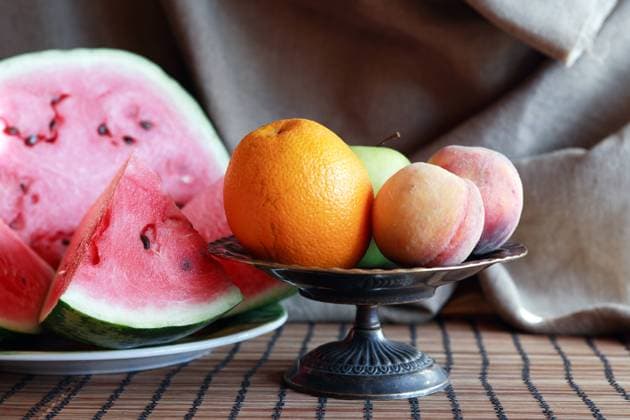 Still life with various fruits in metal bowl near sliced watermelon , 19643446.jpg, Fruit, Berry, Watermelon, Food, Summer, Plant, Healthy Eating, Dessert, Background, Macro, Closeup, Red, Slice, Cut, Portion, Plate, Table, Dishware, Morning, Breakfast, Bowl, Still Life, Bowl, Peach, Apple, Orange, Canvas, Decoration, Interior, Vintage, Retro,