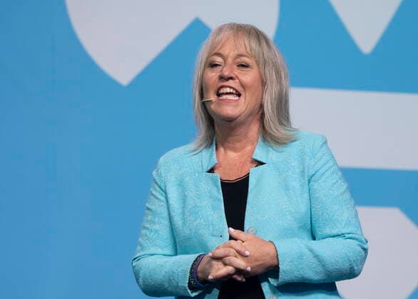 May 28, 2022, DRUMMONDVILLE, PQ, Canada: Coalition Avenir Quebec animator Caroline Saint-Hilaire speaks at the opening of the annual congress, in Drummondville, Que., Saturday, May 28, 2022. Saint-Hilaire, a former Bloc Quebecois MP, former Longueil mayor and television political analyst will run as candidate for the CAQ in the fall election. DRUMMONDVILLE Canada  - ZUMAc35_ 20220528_zaf_c35_012 Copyright: xJacquesxBoissinotx
