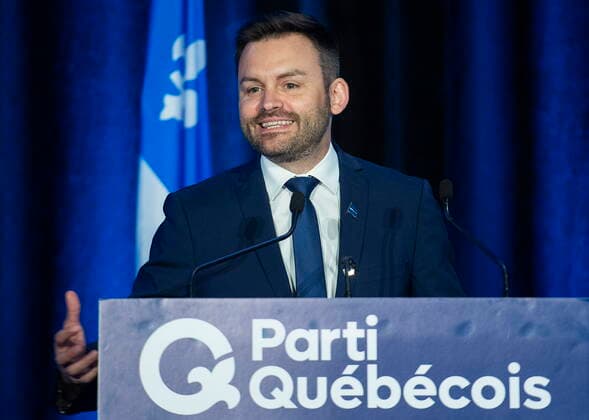 May 28, 2022, Boucherville, PQ, Canada: Parti Quebecois Leader Paul St-Pierre Plamondon speaks during the partyöÄÃ s national council meeting in Boucherville, Que., Saturday, May 28, 2022. Boucherville Canada  - ZUMAc35_ 20220528_zaf_c35_019 Copyright: xGrahamxHughesx