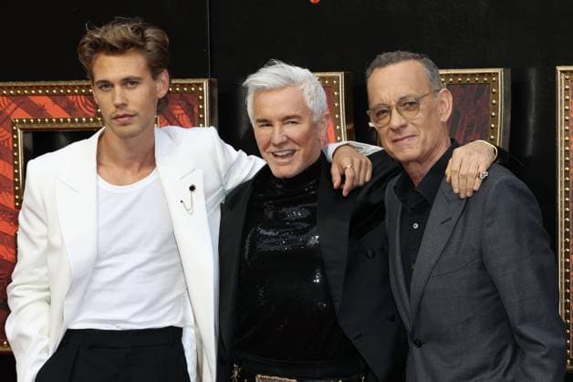 Bilder des Jahres 2022, Entertainment 05 Mai Entertainment Themen der Woche KW22 Entertainment Bilder des Tages . 31 05 2022. London, United Kingdom. Austin Butler , Baz Luhrmann and Tom Hanks arriving at the Elvis premiere in London.  xStephenxLockx xi-Imagesx IIM-23464-0006
