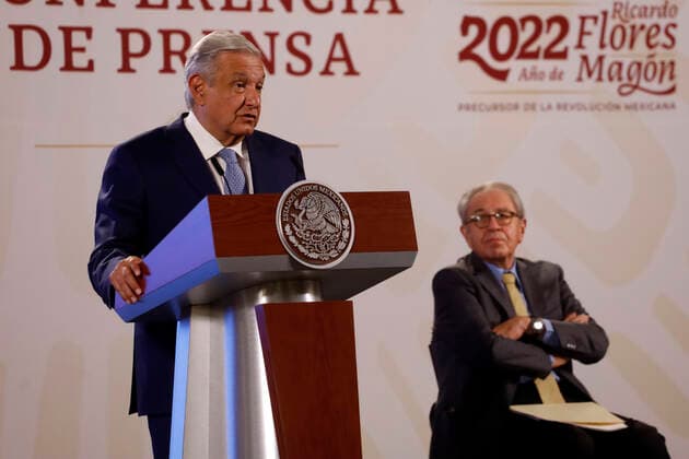 May 31, 2022, Mexico City, Mexico City, Mexico: Mexico s President Andres Manuel Lopez Obrador talks during the daily morning press conference at National Palace. On May 31, 2022 In Mexico City, Mexico. Mexico City Mexico - ZUMAe321 20220531_zia_e321_035 Copyright: xLuisxBarronx xEyepixxGroupx