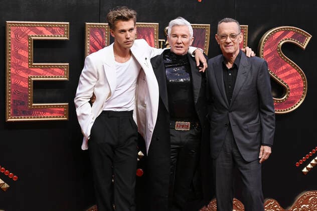 Austin Butler, Baz Luhrmann und Tom Hanks bei der Premiere des Kinofilms Elvis im BFI Southbank. London, 31.05.2022 *** Austin Butler, Baz Luhrmann and Tom Hanks at the premiere of the motion picture Elvis at BFI Southbank London, 31 05 2022 Foto:xS.xVasx xFuturexImage