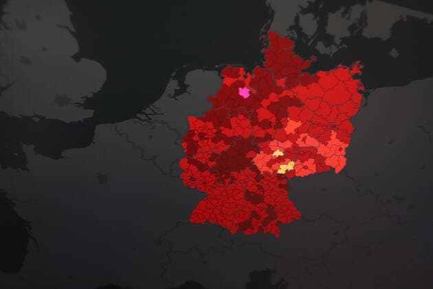 Dashboard des RKI, die 7-Tage-Inzidenz liegt nun bei 221,4 7-Tage-Inzidenz, Dashboard des RKI auf einem Monitor am 02.06.2022 in Siegen Deutschland.