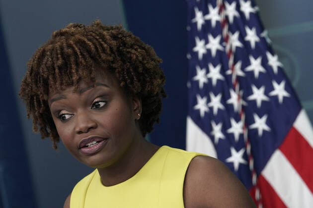 White House Press Secretary Karine Jean-Pierre speaks at a press briefing at the White House in Washington, DC on Thursday, June 2, 2022.  WASP2022060207 YurixGripas