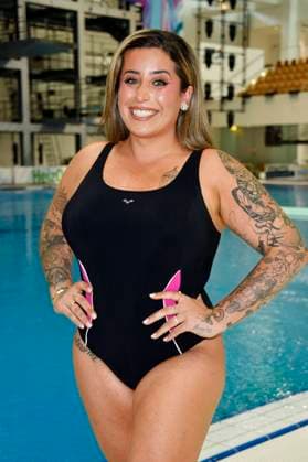 Jolina Mennen bei der Pressekonferenz zur Fernsehshow RTL Turmspringen aus der Schwimm- und Sprunghalle im Europasportpark Berlin. Berlin, 02.06.2022 *** Jolina Mennen at the press conference for the TV show RTL high diving from the swimming and diving hall in the Europasportpark Berlin Berlin, 02 06 2022 Foto:xN.xKubelkax xFuturexImage