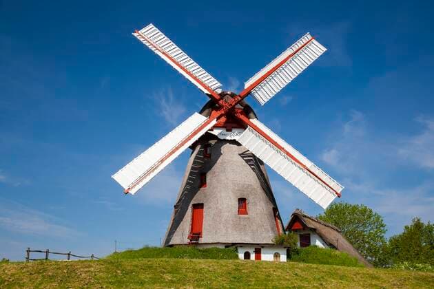 Windmühle Havnbjerg Mölle, Insel Sonderborg Als, Flensburger Förde, Süddänemark *** Windmill Havnbjerg moelle, Island Sonderborg As, Flensburg fjord Southern Denmark Copyright: imageBROKER AndreasxRose ibxaro08316555.jpg
